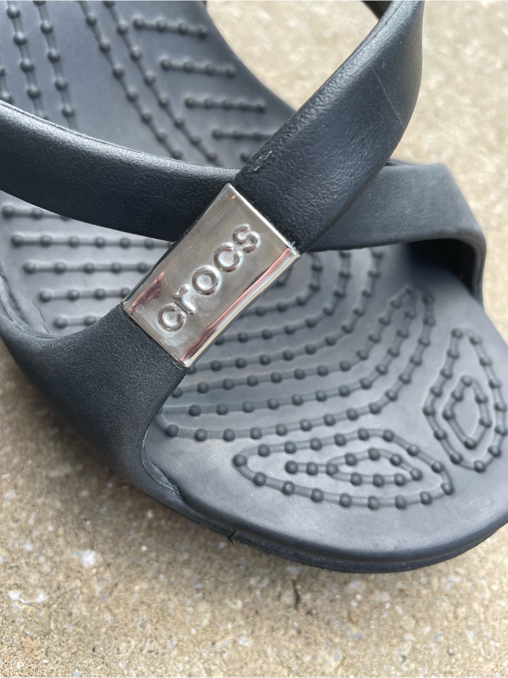 Crocs Cyprus IV Black Platform Heel Sandals Comfort Criss Cross Slip On Chunky - Picture 2 of 14